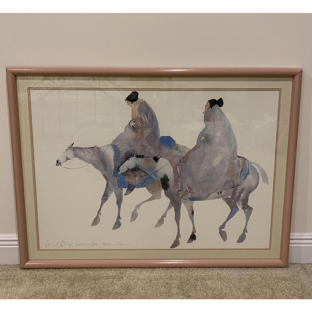 Carol Grigg Watercolor Art Print Guardians Double Matted 41” X 31” Frame